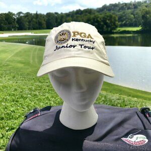 PGA Kentucky Junior Tour Mens Womens Hat Cap White Embroidered Hook Loop Ahead